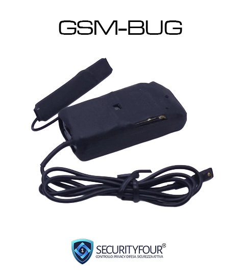 Microspia GSM professionale GSM-BUG con ascolto live, microfono MEMS 3D e protezione anti-bonifica