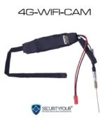 Microtelecamera professionale 4G con obiettivo a nastro e antenna.