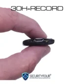 Dettaglio dello spessore ultra sottile di soli 5 mm del registratore vocale 30H-RECORD tenuto tra le dita.