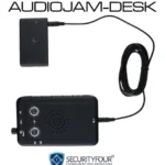 Set completo AUDIOJAM-DESK con unità principale e modulo aggiuntivo collegati, progettato per il disturbo di microfoni analogici e digitali