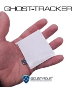 Localizzatore GPS senza SIM Ghost Tracker mostrato sulla mano per evidenziarne le dimensioni ridotte