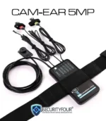 Kit completo CAM-EAR 5MP con unità centrale 4G LTE, cablaggi professionali e microcamera per trasmissione immagini a distanza.