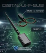 Kit professionale composto da micro trasmettitore da 1 Watt di potenza e ricevitore crypto dedicato per monitoraggio a lunga distanza