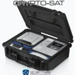 Kit operativo CRYPTO-SAT in valigia rigida antiurto con telefono satellitare criptato, terminale dati e accessori per comunicazioni sicure