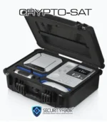 Kit operativo CRYPTO-SAT in valigia rigida antiurto con telefono satellitare criptato, terminale dati e accessori per comunicazioni sicure
