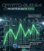 Grafico della tecnologia frequency hopping con velocità di salto di 0,01s e ampia diffusione dei canali RF per la microspia CRYPTO-BUG 2.4GHz