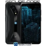 Design dello smartphone anti hacker SECURE-CORE con vista frontale e posteriore del dispositivo e logo Security Four